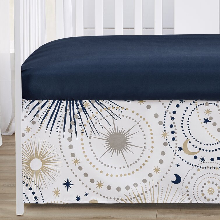 Navy blue and shop gray crib bedding